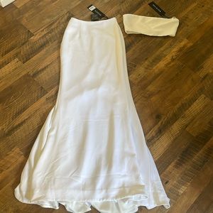 NWT: White Fox Boutique “Save The Date” crop top + “Steal The Night” maxi skirt.